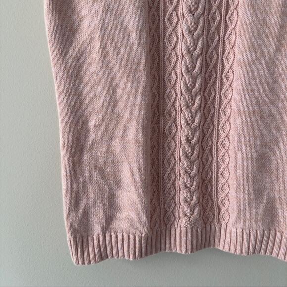 Lilly Pulitzer Pink Cable Knit Short Sleeve Sweater cotton/dehaired angora blend - Picture 6 of 10